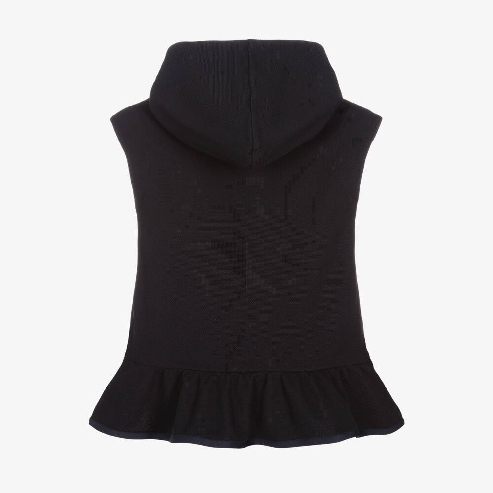 Moncler Enfant-فستان كحلي بغطاء رأس ومزين بالكشاكش للبنات | Childrensalon Outlet