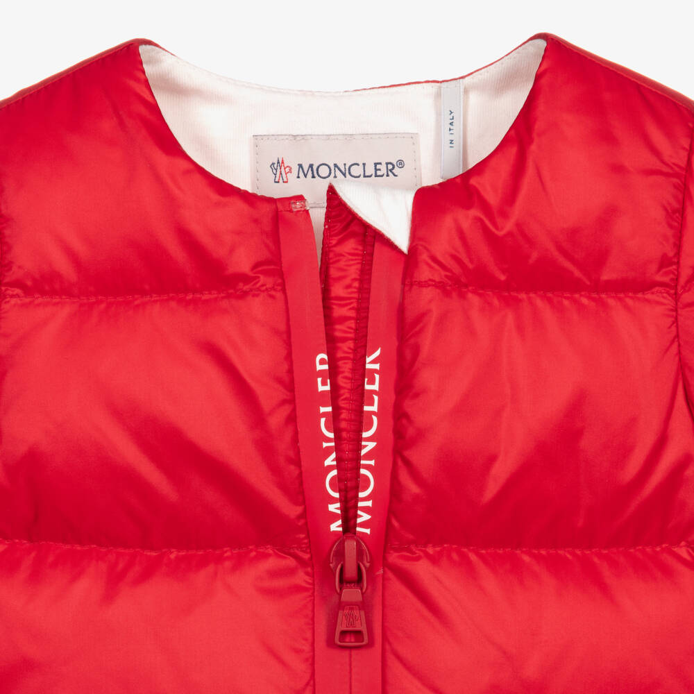 Moncler Enfant-Girls Scarlet Down-Filled Dress | Childrensalon Outlet
