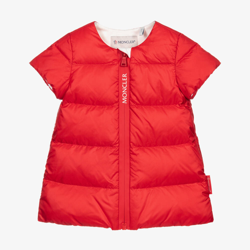 Moncler Enfant-Girls Scarlet Down-Filled Dress | Childrensalon Outlet