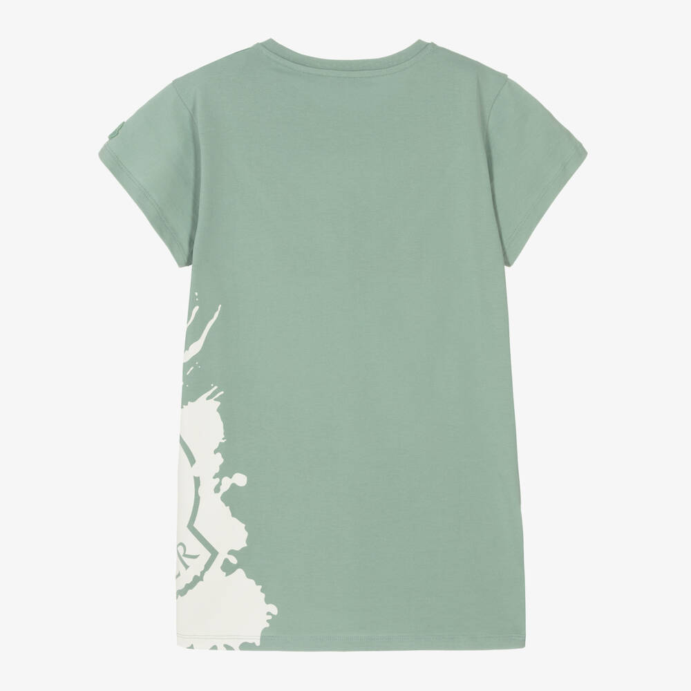 Moncler Enfant-تيشيرت أخضر بحري للبنات | Childrensalon Outlet