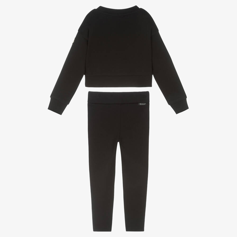 Moncler Enfant-Мягкий черный комплект леггинсов для девочек | Childrensalon Outlet