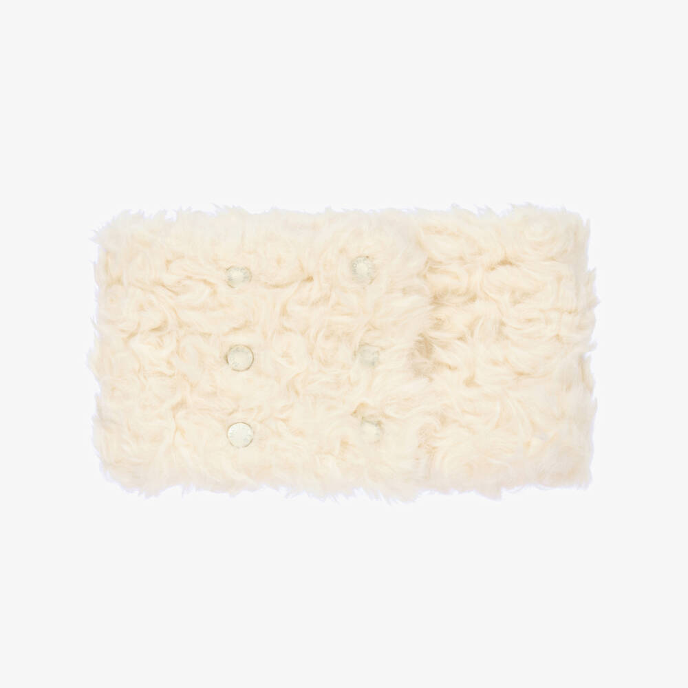 Moncler Enfant-Girls Soft Ivory Faux Fur Snood | Childrensalon Outlet