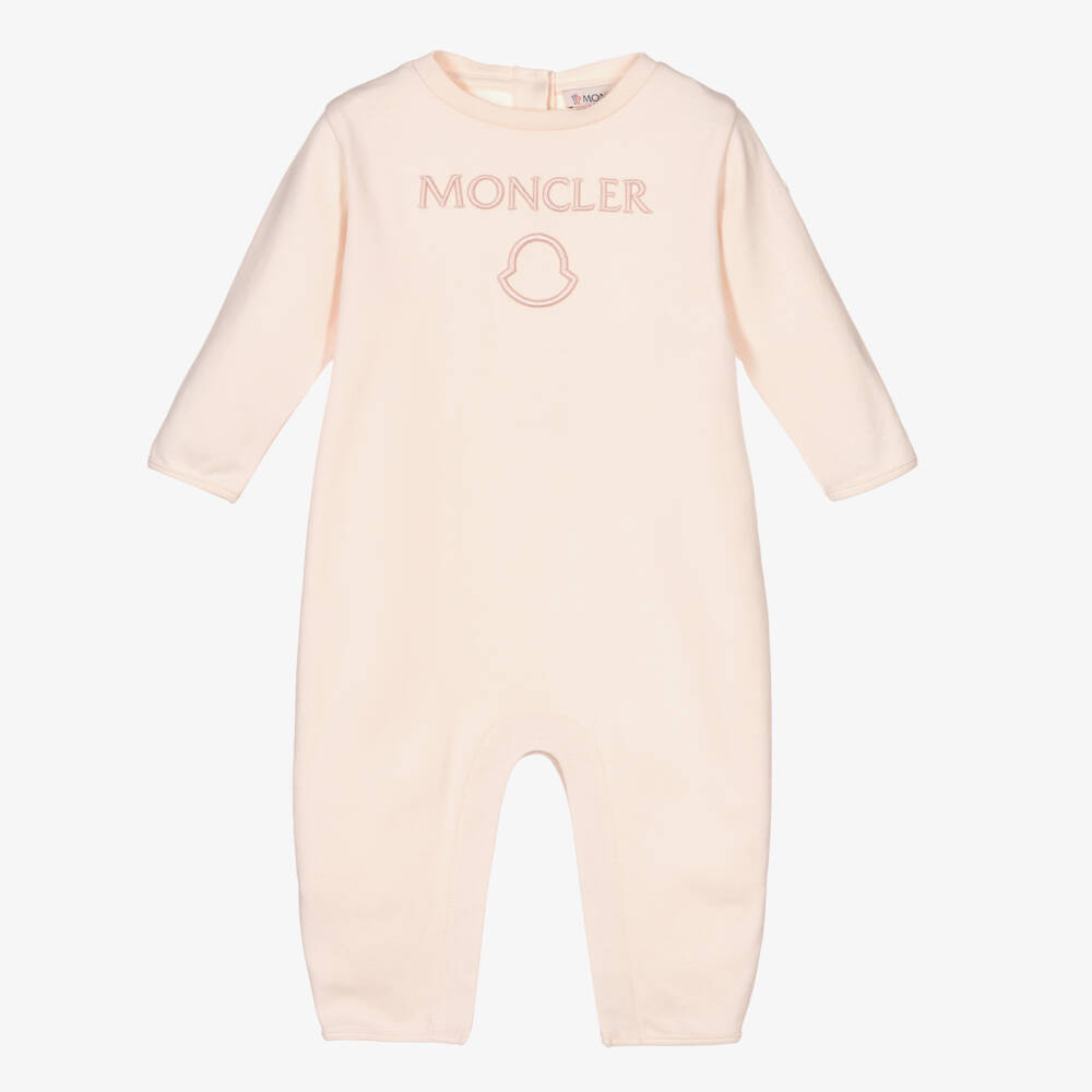 Moncler Enfant-Girls Soft Pink Cotton Babysuit | Childrensalon Outlet