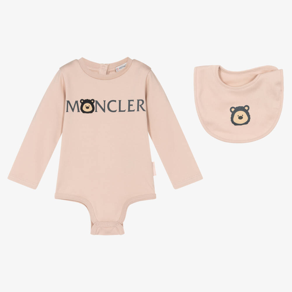 Moncler Enfant-طقم بدي قطن ناعم وردي للبنات | Childrensalon Outlet