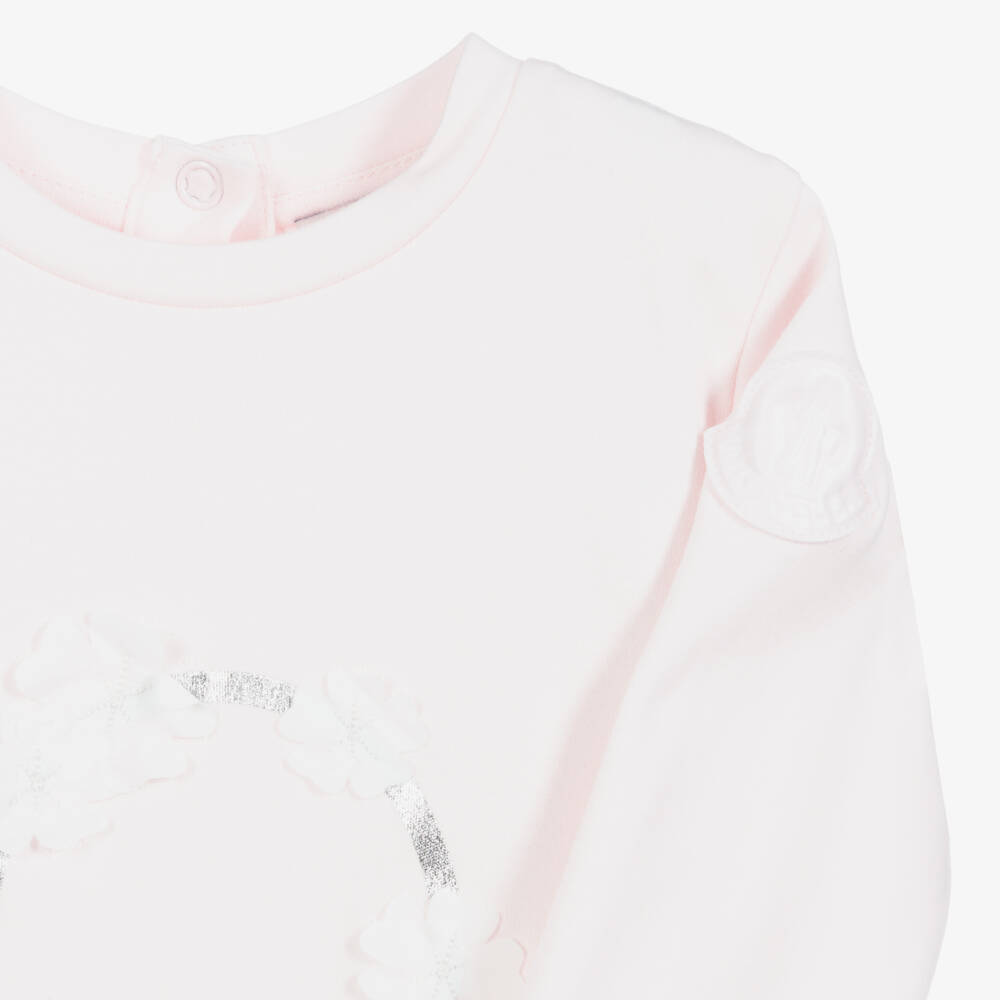 Moncler Enfant-Мягкий розовый хлопковый комплект для девочек | Childrensalon Outlet