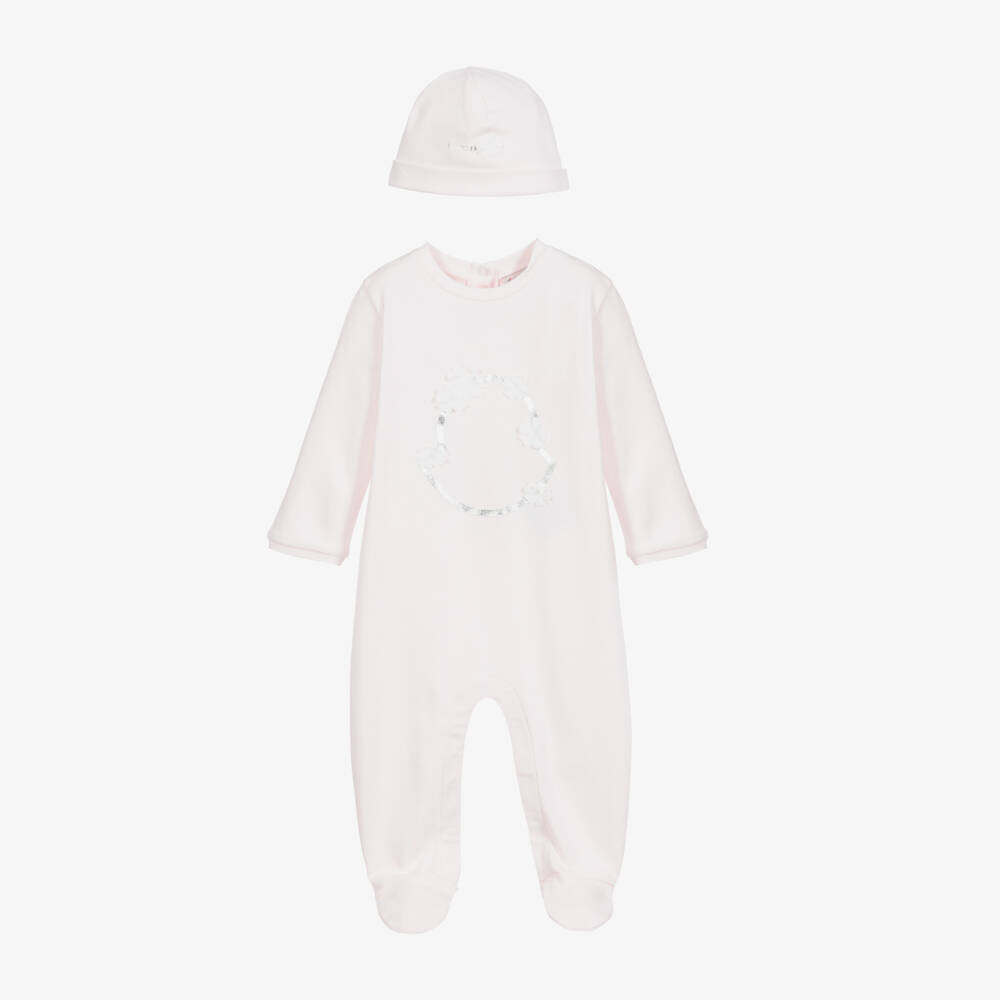 Moncler Enfant-Мягкий розовый хлопковый комплект для девочек | Childrensalon Outlet