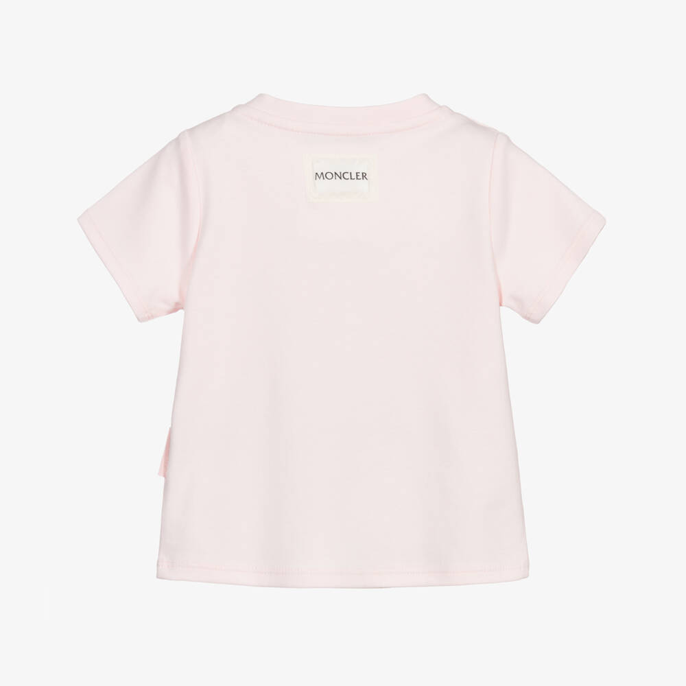 Moncler Enfant-تيشيرت قطني ناعم وردي للبنات | Childrensalon Outlet