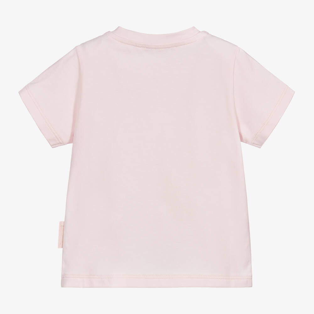 Moncler Enfant-تيشيرت وردي ناعم مزين بالزهور للبنات | Childrensalon Outlet