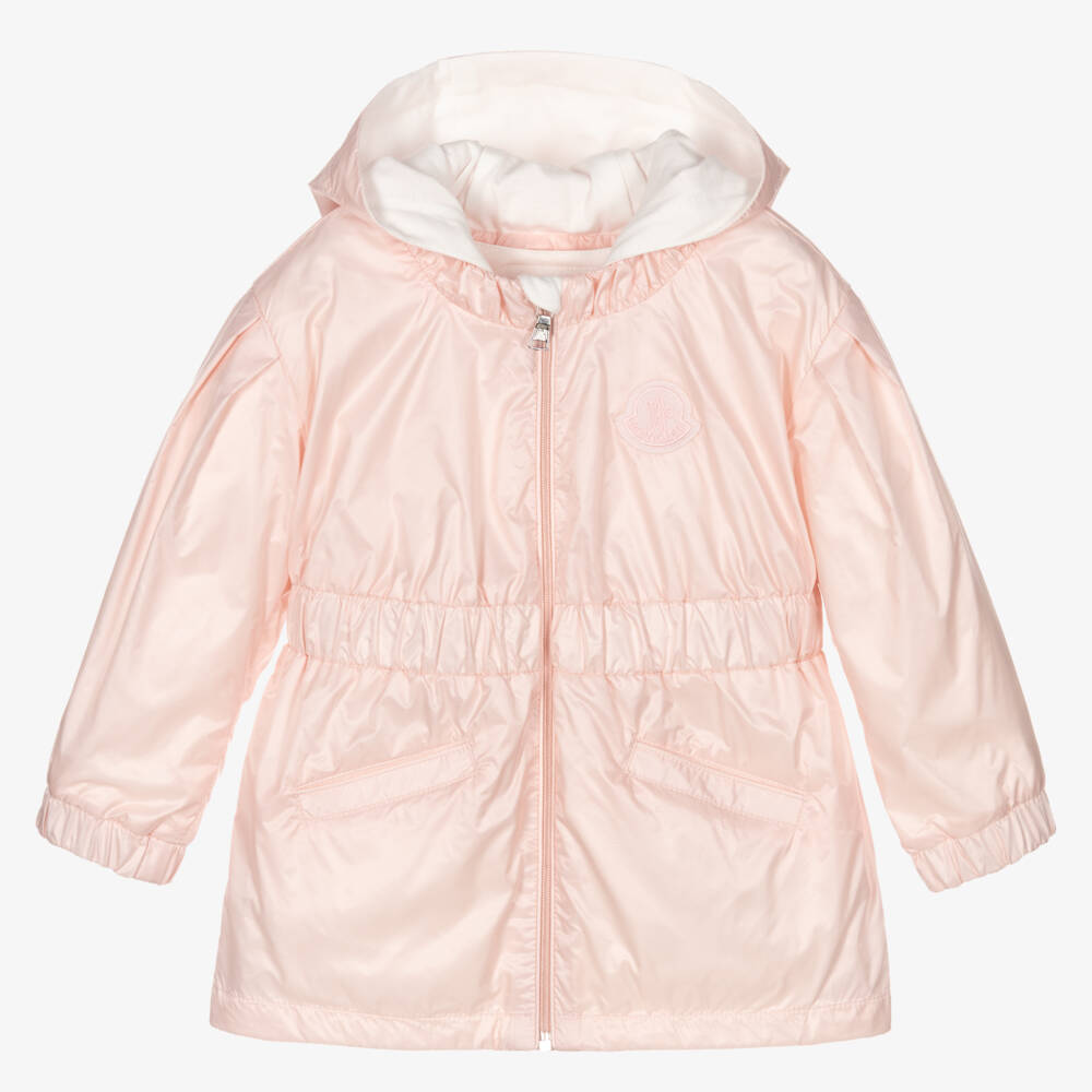 Moncler Enfant-Girls Soft Pink Hooded Jacket | Childrensalon Outlet