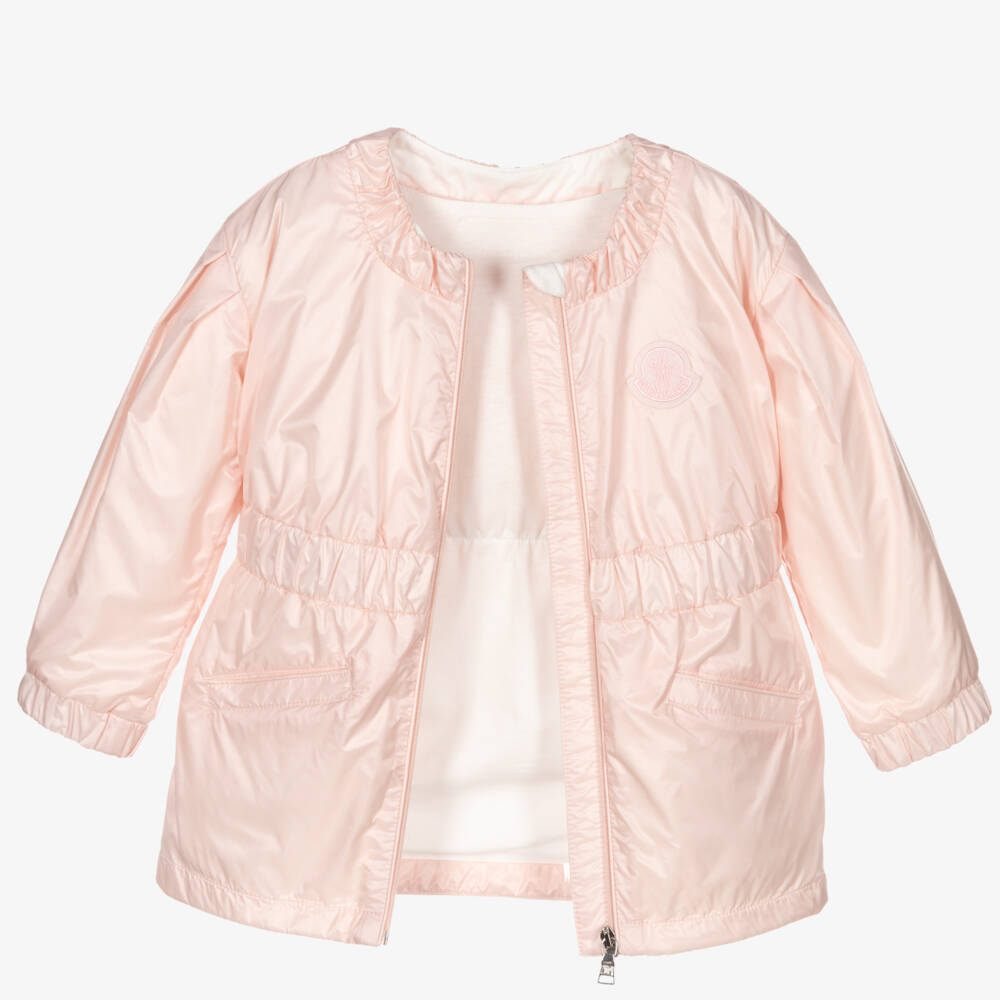 Moncler Enfant-Girls Soft Pink Hooded Jacket | Childrensalon Outlet