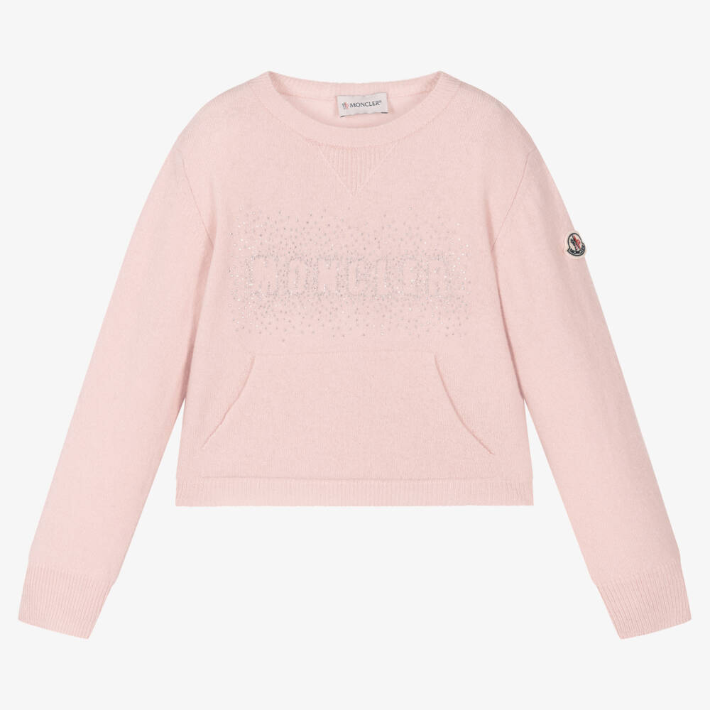 Moncler Enfant-Мягкий розовый свитер с блестками для девочек | Childrensalon Outlet