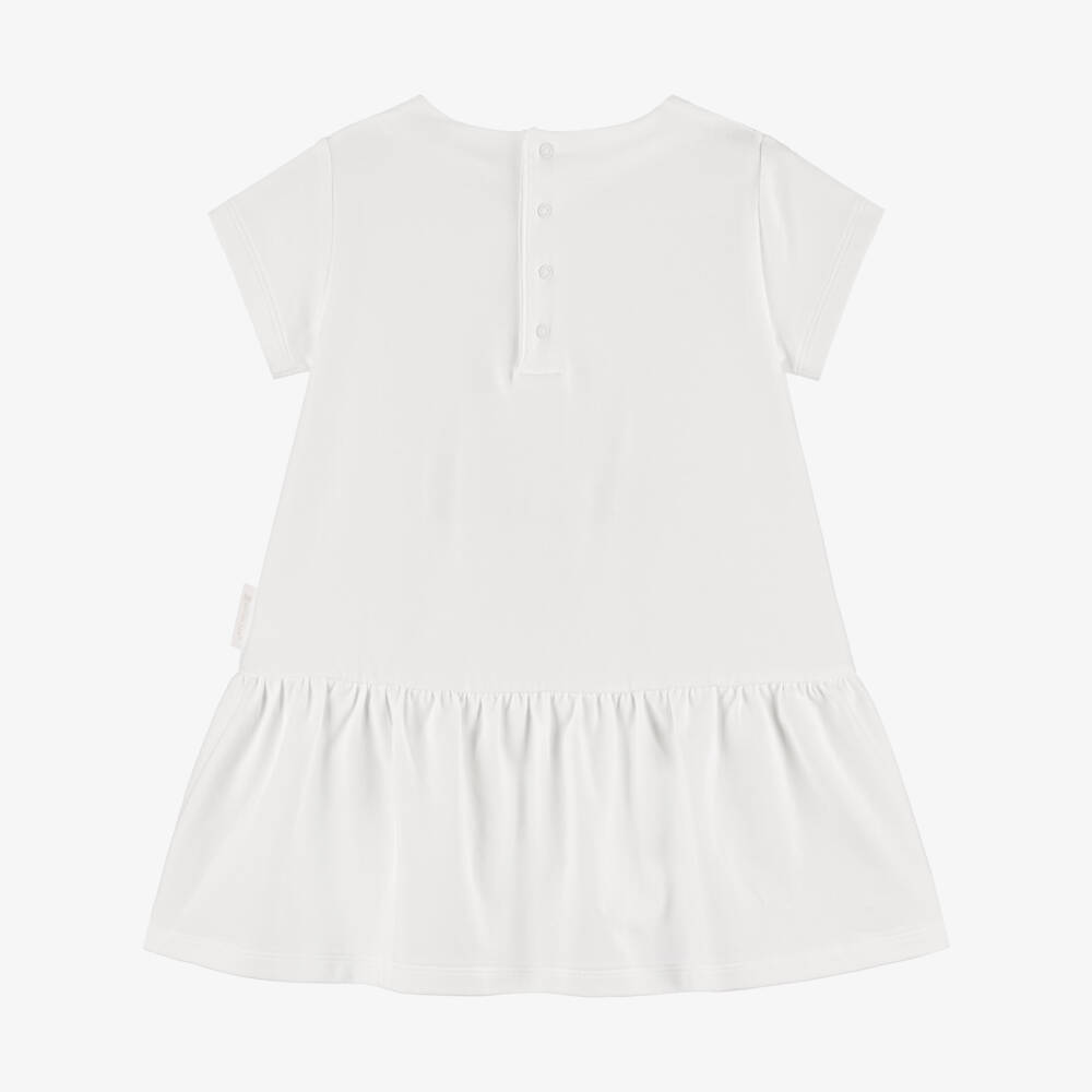 Moncler Enfant-Girls Soft White Jersey Dress | Childrensalon Outlet