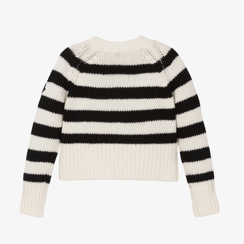 Moncler Enfant-Мягкий шерстяной полосатый джемпер для девочек | Childrensalon Outlet