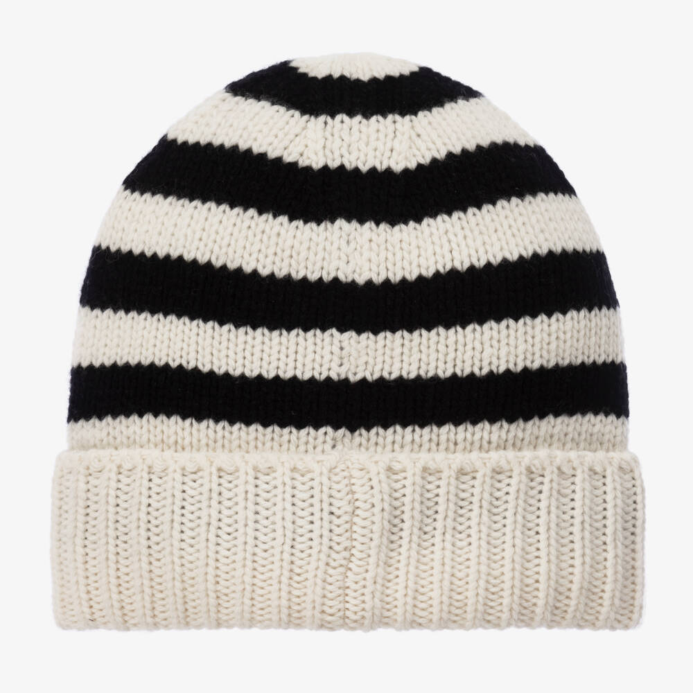 Moncler Enfant-Шерстяная вязаная шапка в полоску для девочек | Childrensalon Outlet