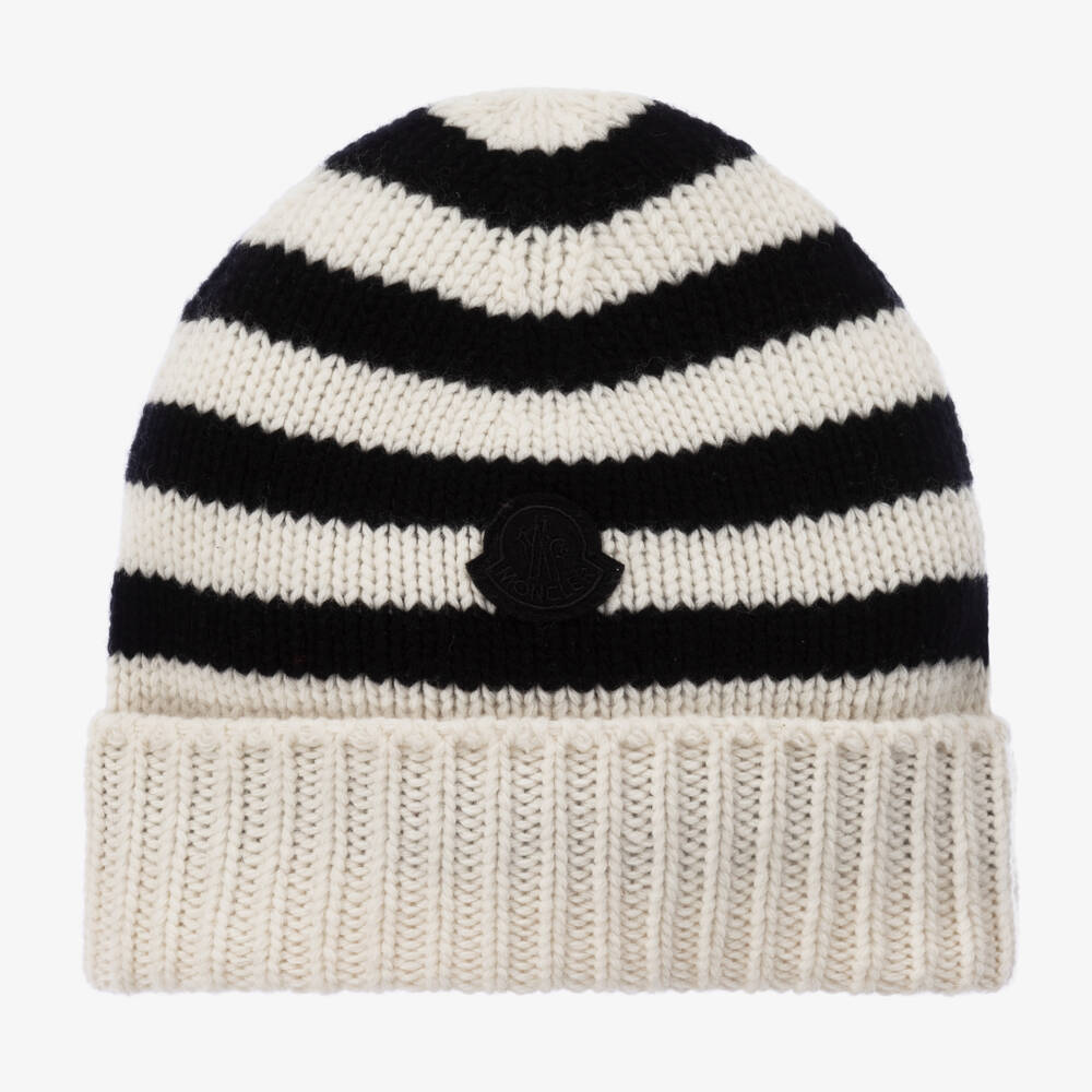 Moncler Enfant-Шерстяная вязаная шапка в полоску для девочек | Childrensalon Outlet