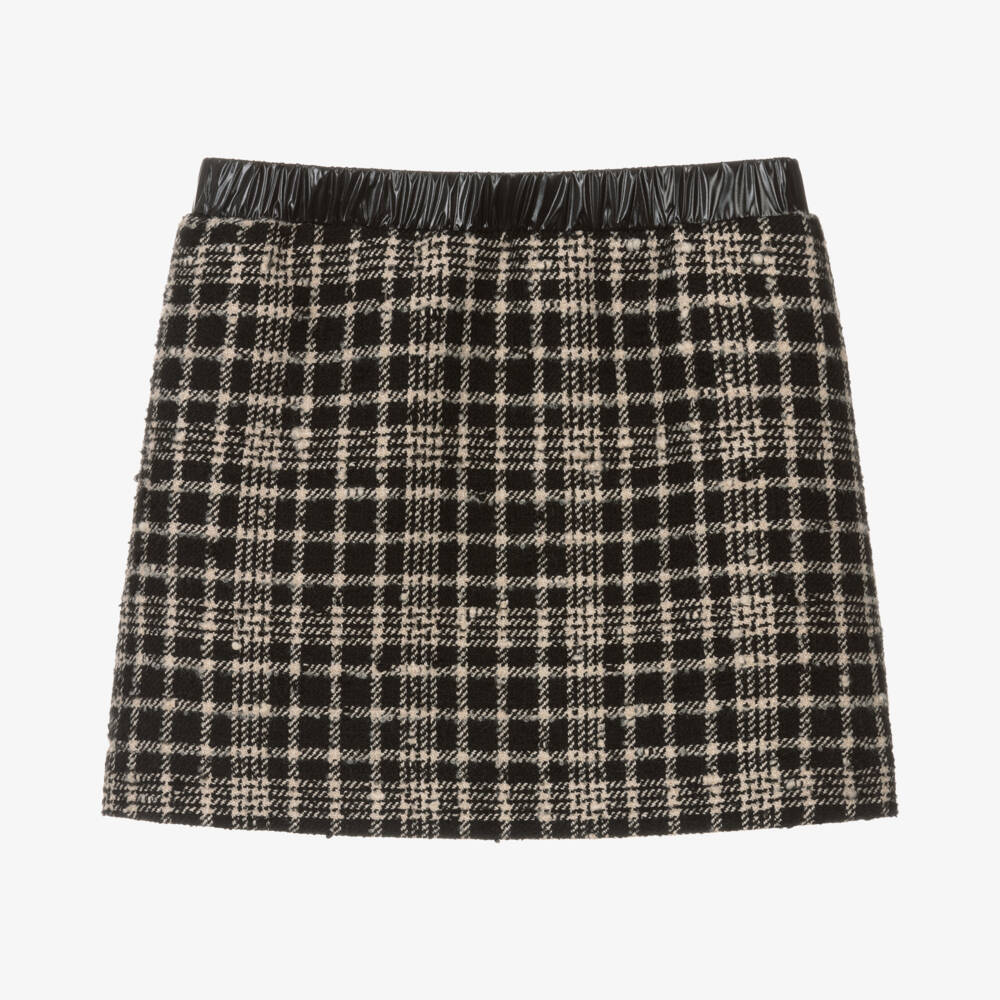Moncler Enfant-Girls Tweed Plaid Wool Skirt | Childrensalon Outlet