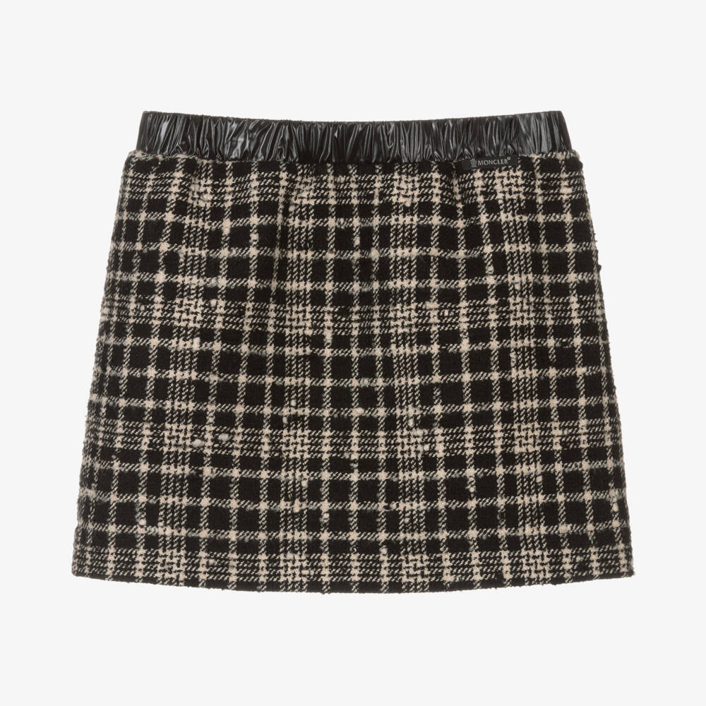 Moncler Enfant-Girls Tweed Plaid Wool Skirt | Childrensalon Outlet