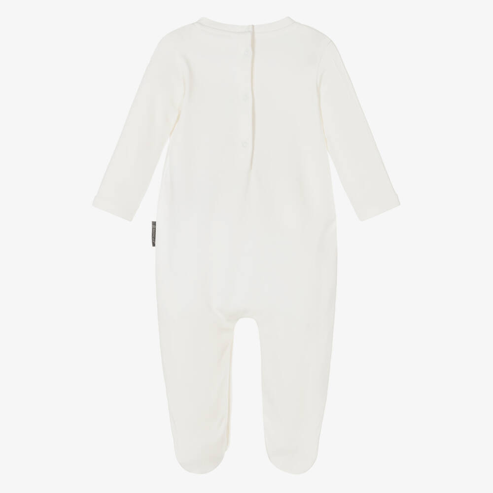 Moncler Enfant-بدلة قطنية عاجية للرضيع مع دب | Childrensalon Outlet