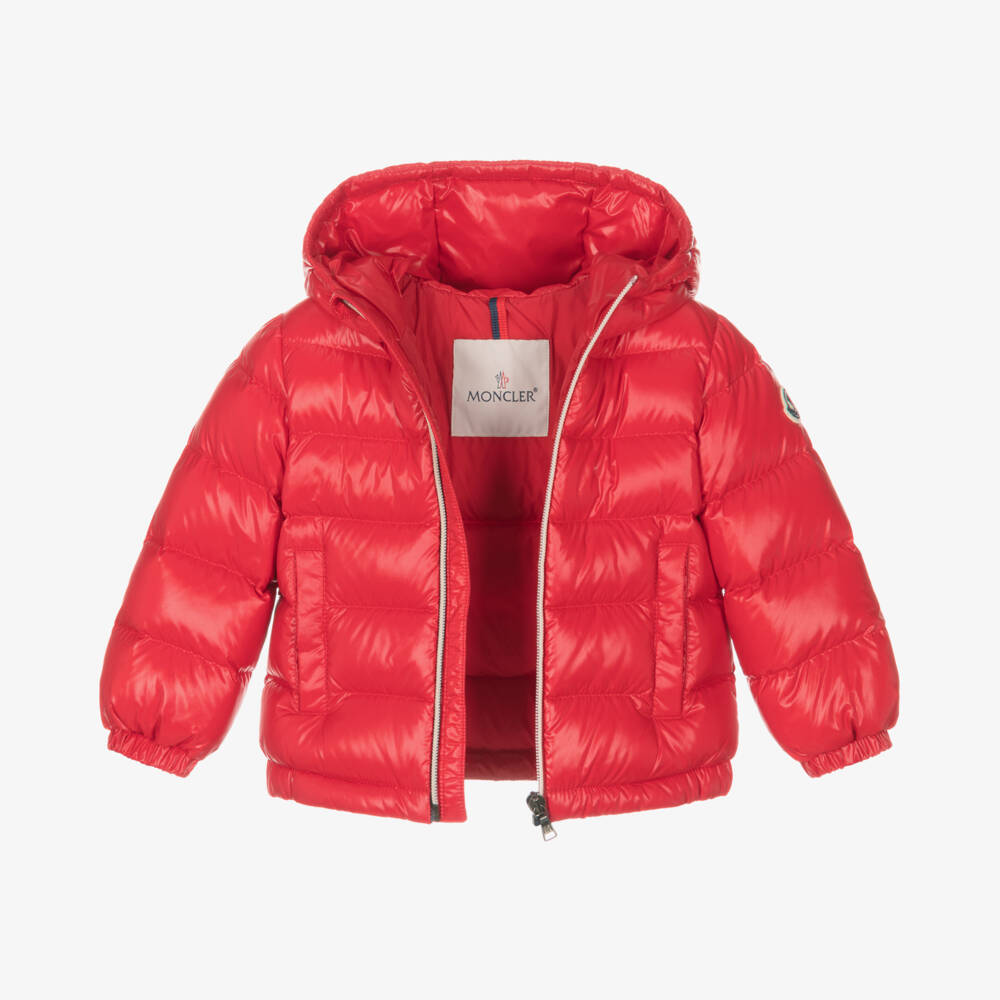 Moncler Enfant-معطف منفوخ دافئ أحمر للأطفال | Childrensalon Outlet