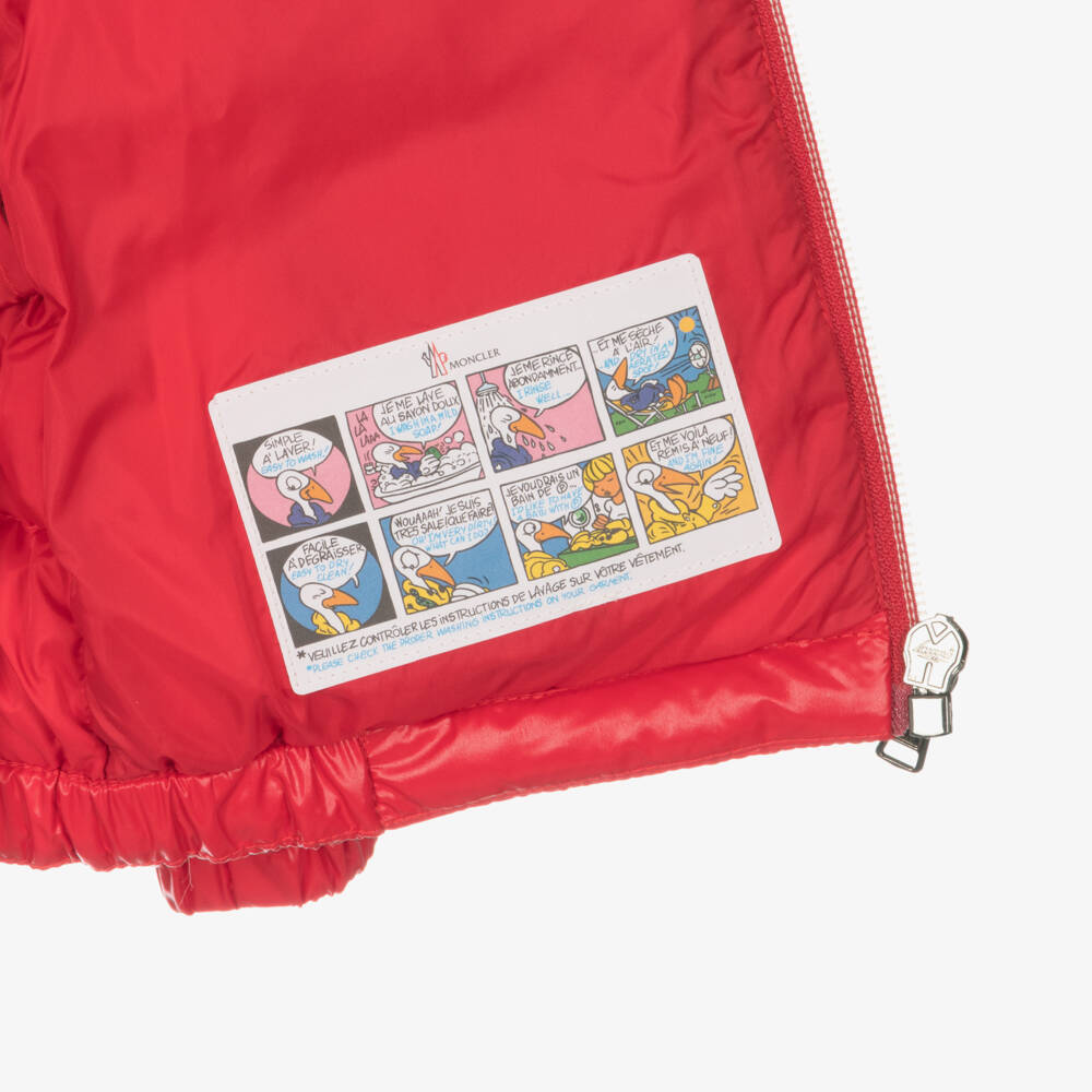 Moncler Enfant-معطف منفوخ دافئ أحمر للأطفال | Childrensalon Outlet