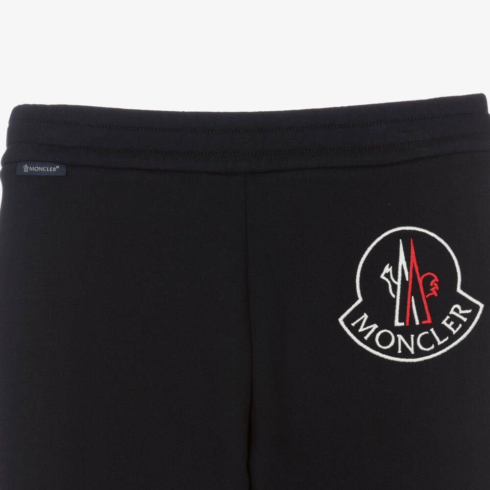 Moncler Enfant-بنطلون جوجرز كلاسيكي أزرق قطن للمراهقين | Childrensalon Outlet