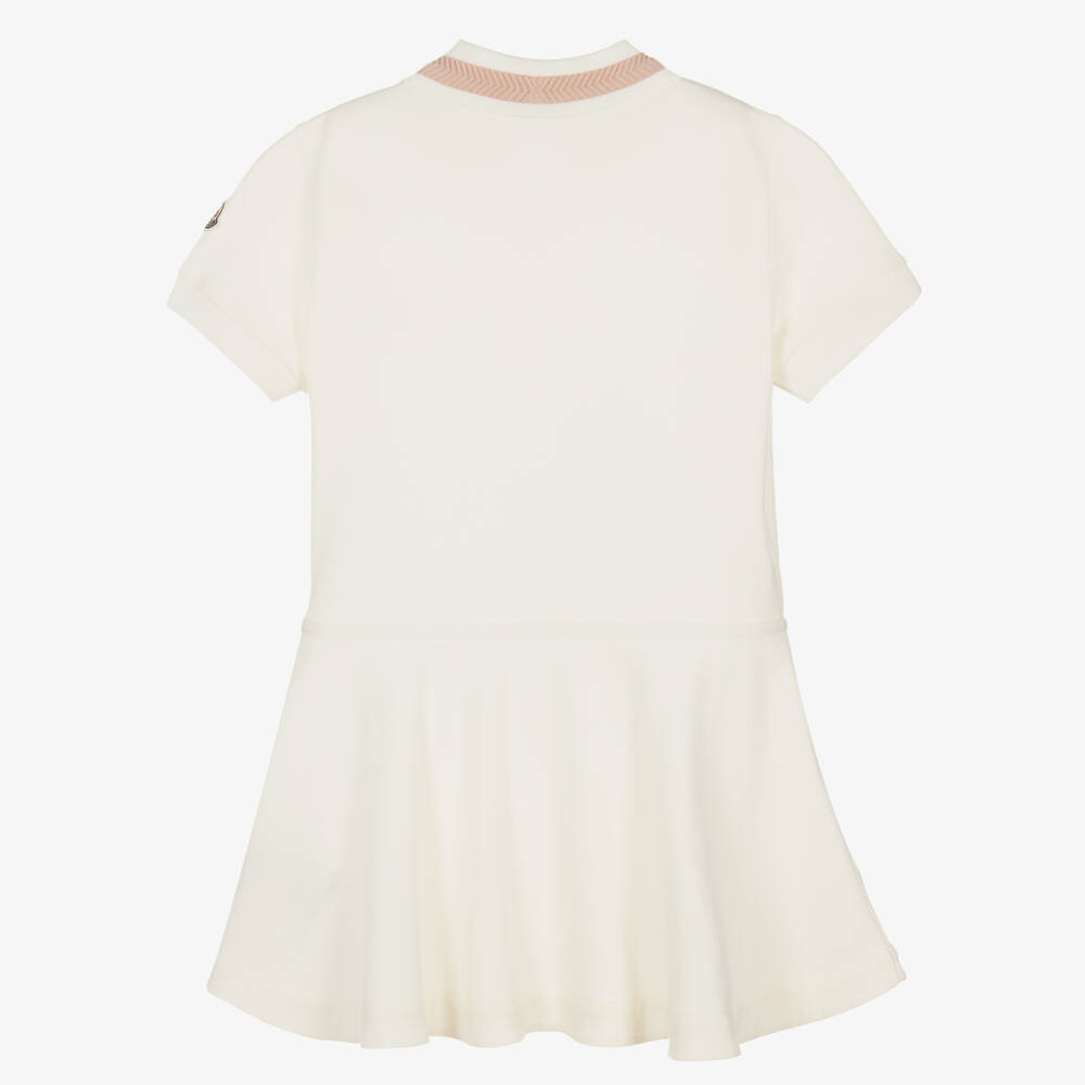 Moncler Enfant-Teen Girls Ivory Cotton Peplum Polo Shirt | Childrensalon Outlet