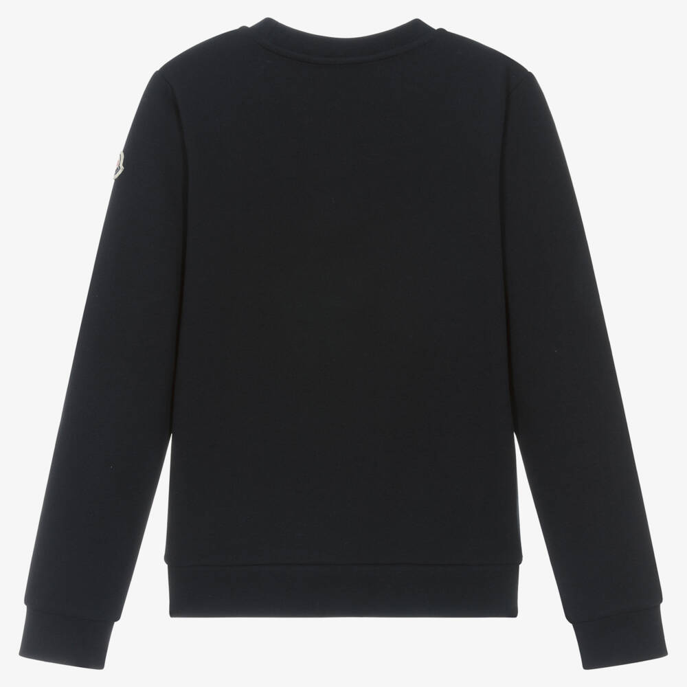 Moncler Enfant-كنزة قطنية زرقاء وبيضاء للمراهقين | Childrensalon Outlet