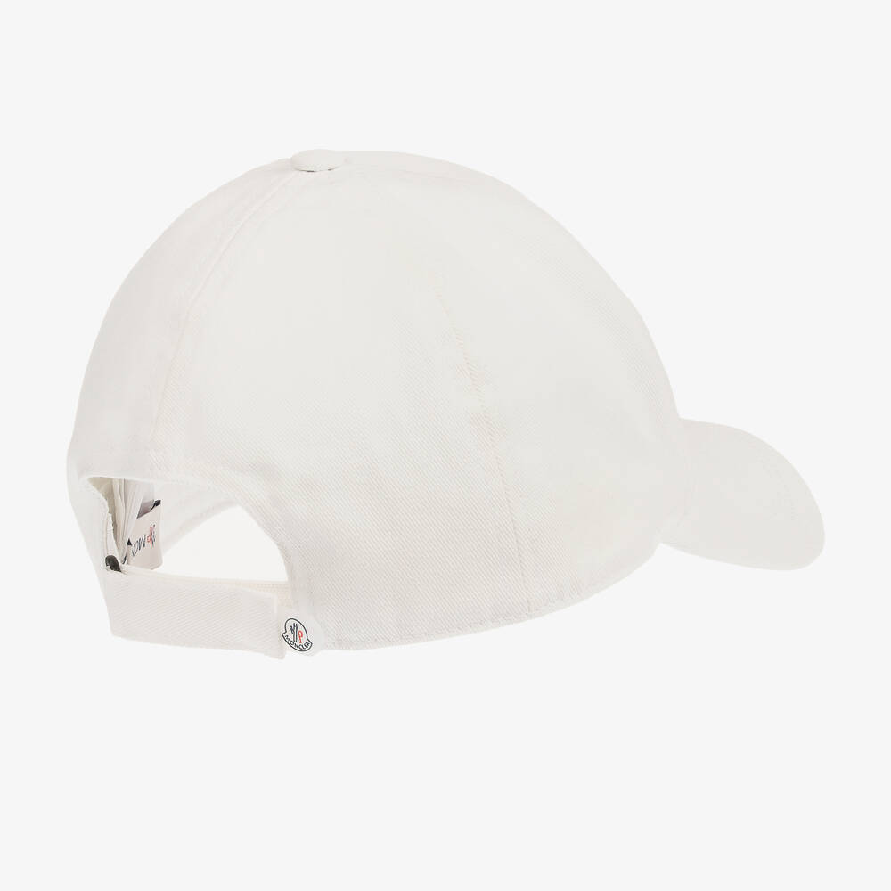 Moncler Enfant-قبعة قطنية بيضاء بثلاثة ألوان | Childrensalon Outlet