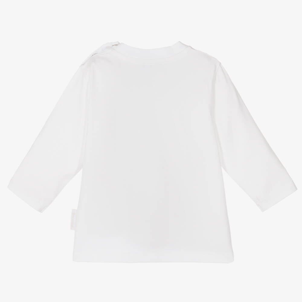 Moncler Enfant-Youth White Logo Patch Tee | Childrensalon Outlet