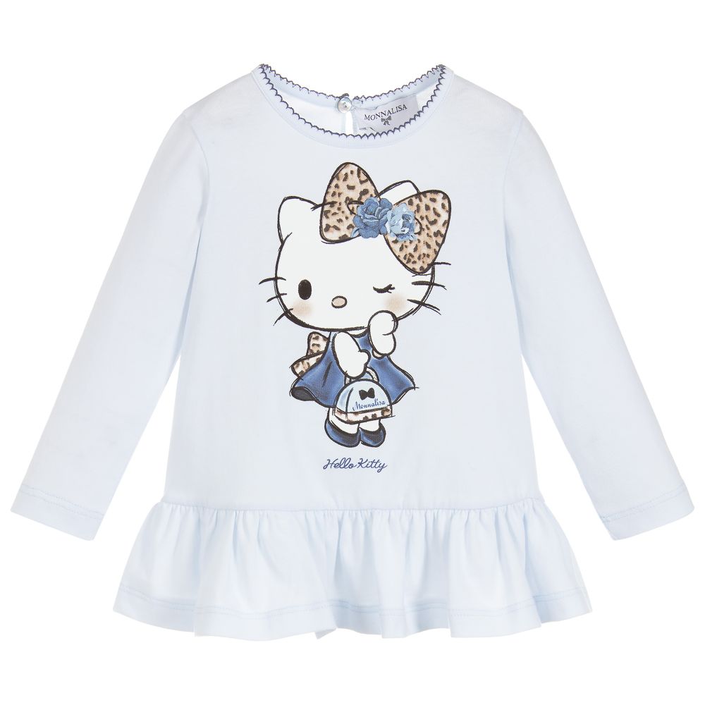 Monnalisa-توب أطفال بناتي قطن لون أزرق | Childrensalon Outlet