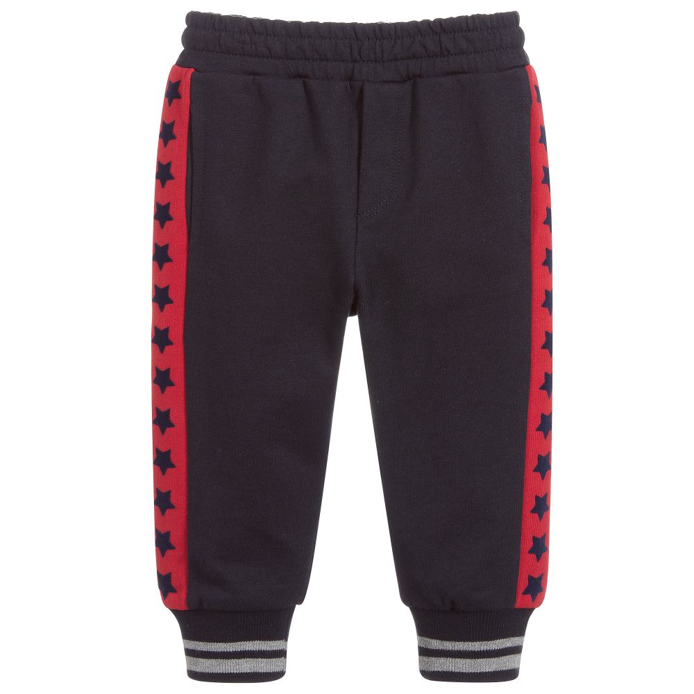 Monnalisa - Baby Boys Blue Cotton Joggers | Childrensalon