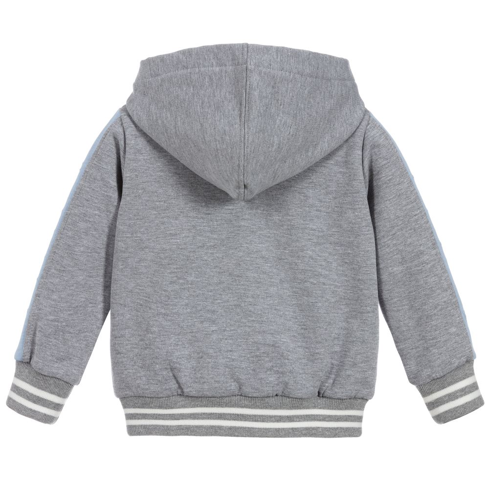 Monnalisa-Baby Boys Grey Zip-Up Top | Childrensalon Outlet