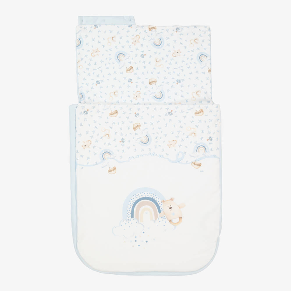 Monnalisa-Кремовый синий конверт с медведем для мальчиков | Childrensalon Outlet