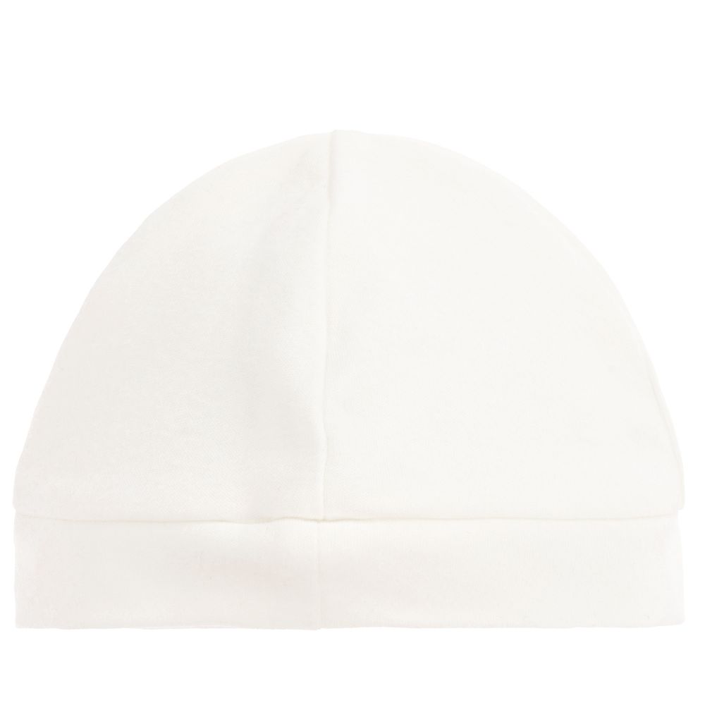 Monnalisa-Baby Girls Ivory Cotton Hat | Childrensalon Outlet