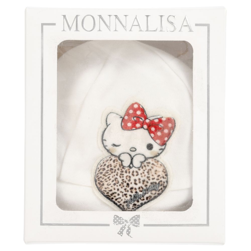 Monnalisa-Baby Girls Ivory Cotton Hat | Childrensalon Outlet