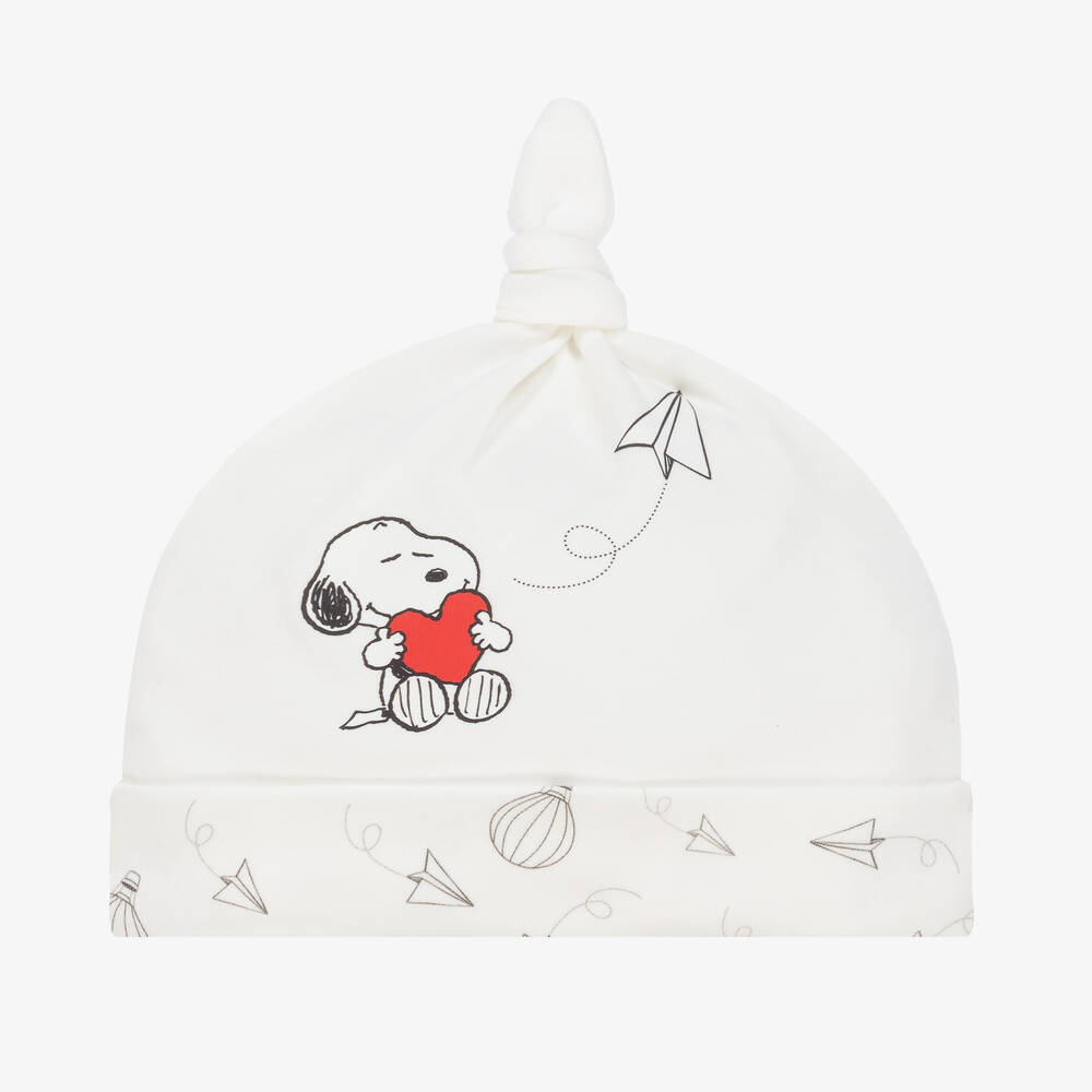 Monnalisa - Elfenbeinfarbene Peanuts Beanie | Childrensalon