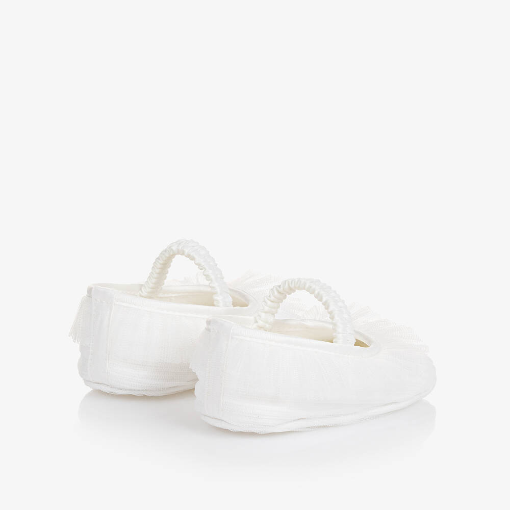 موناليزا-حذاء ساتان وتول لون عاجي لمرحلة قبل المشي | Childrensalon Outlet