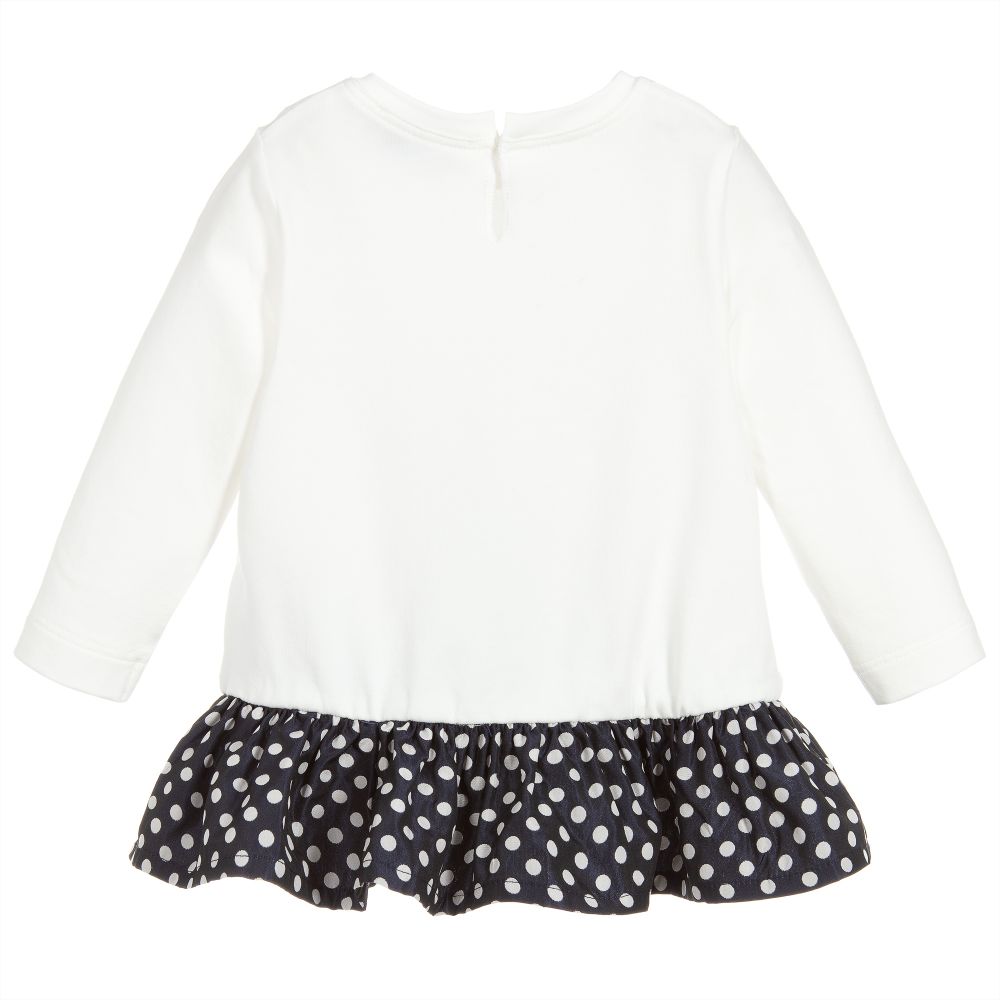 Monnalisa Bebé-توب أطفال بناتي قطن بولكا بطبعة قطّة | Childrensalon Outlet