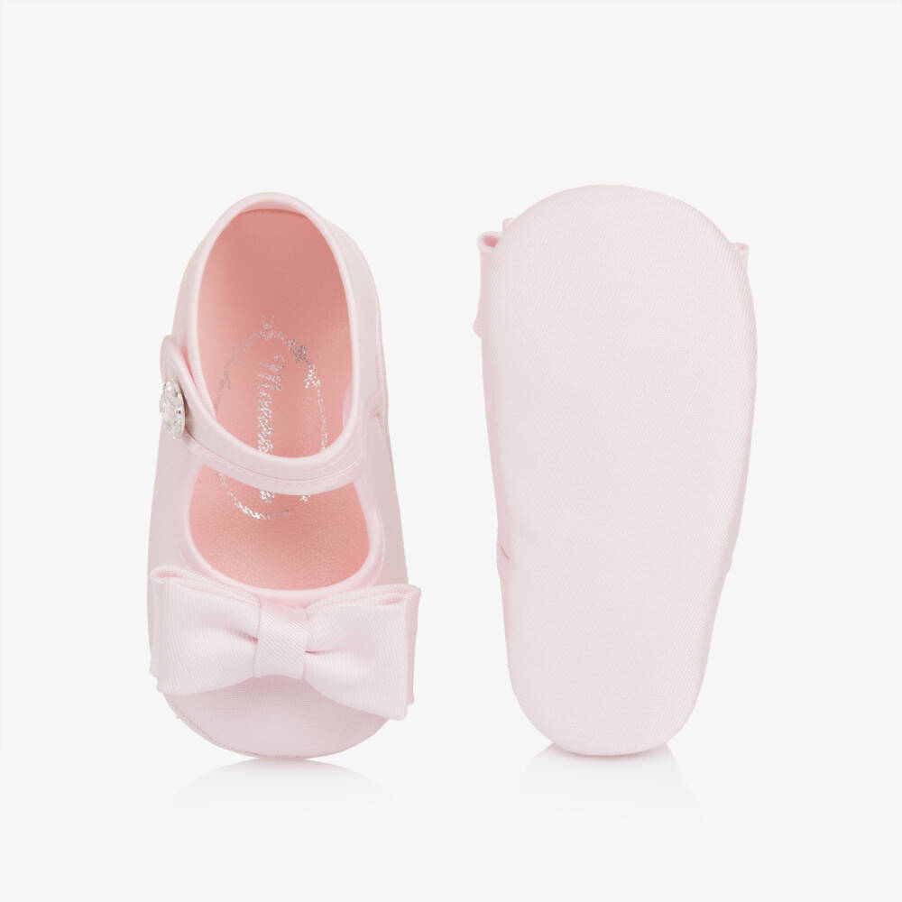 Monnalisa-Baby Girls Pale Pink Pre-Walker Shoes | Childrensalon Outlet