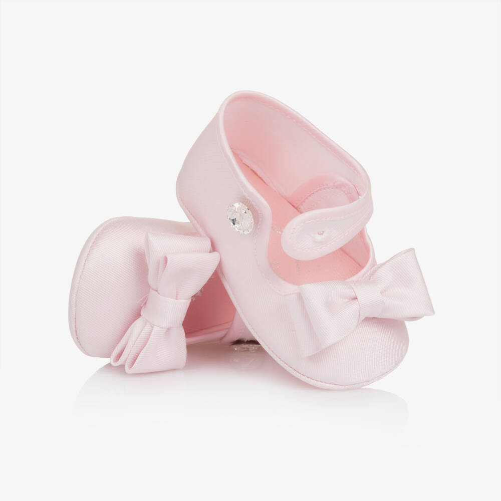 Monnalisa-Baby Girls Pale Pink Pre-Walker Shoes | Childrensalon Outlet