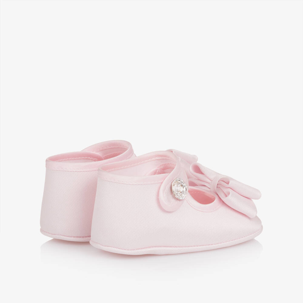 Monnalisa-Baby Girls Pale Pink Pre-Walker Shoes | Childrensalon Outlet