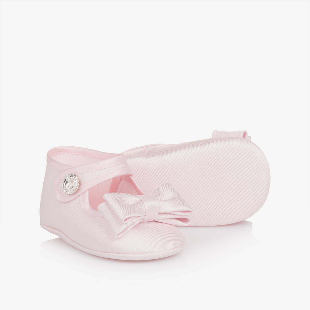 Monnalisa-Baby Girls Pale Pink Pre-Walker Shoes | Childrensalon Outlet