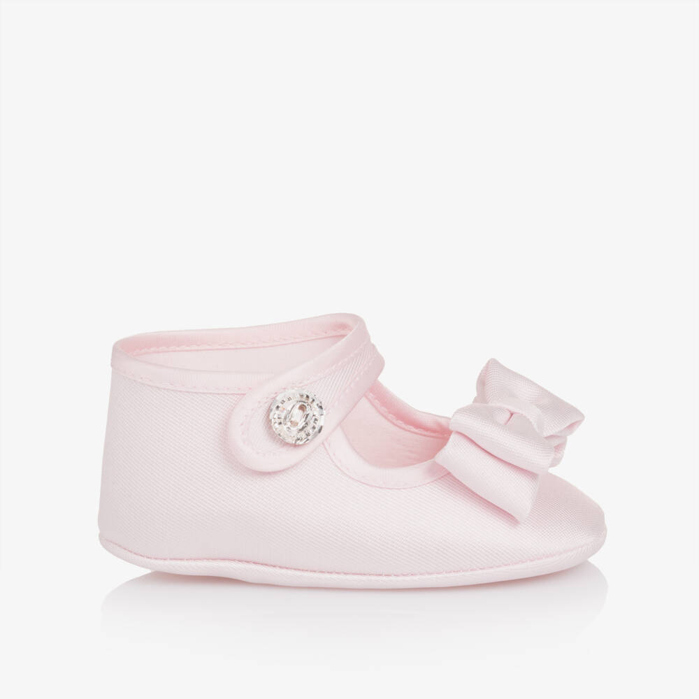 Monnalisa-Baby Girls Pale Pink Pre-Walker Shoes | Childrensalon Outlet