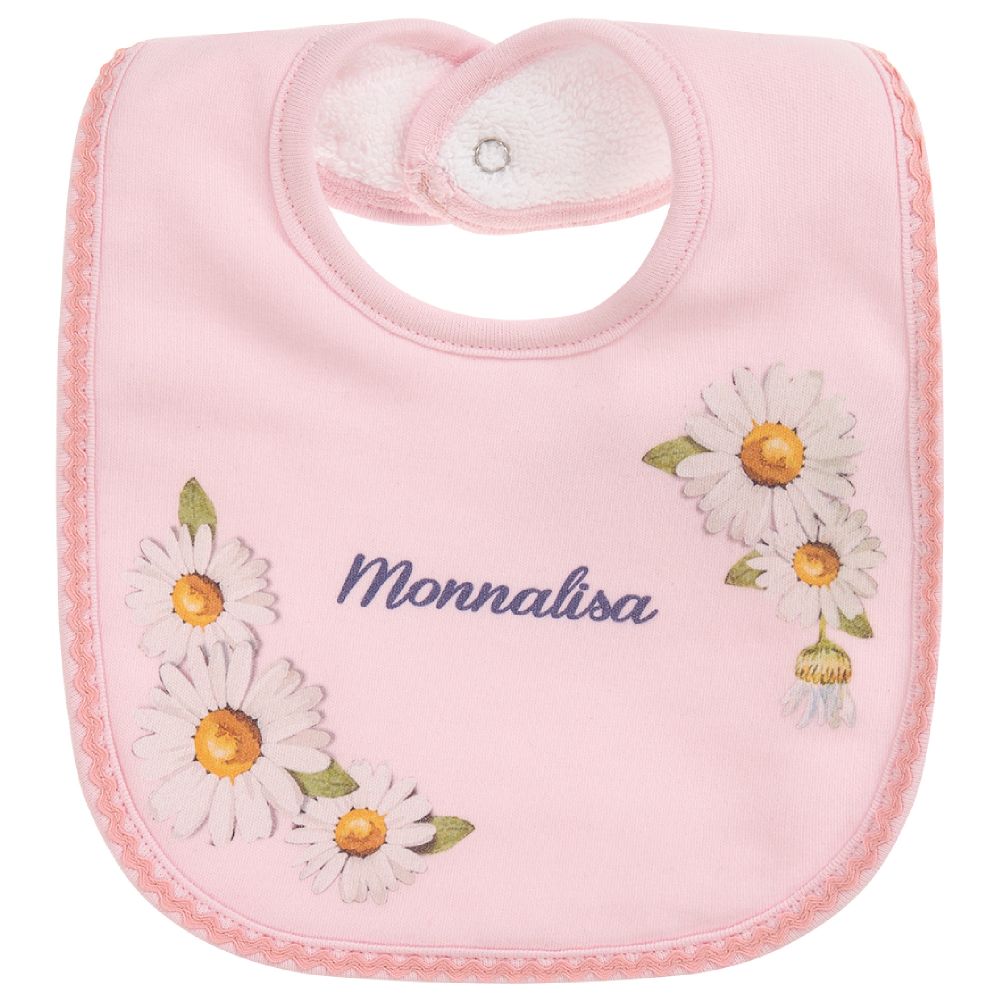 Monnalisa Bebé - Baby Girls Pink Cotton Bib | Childrensalon