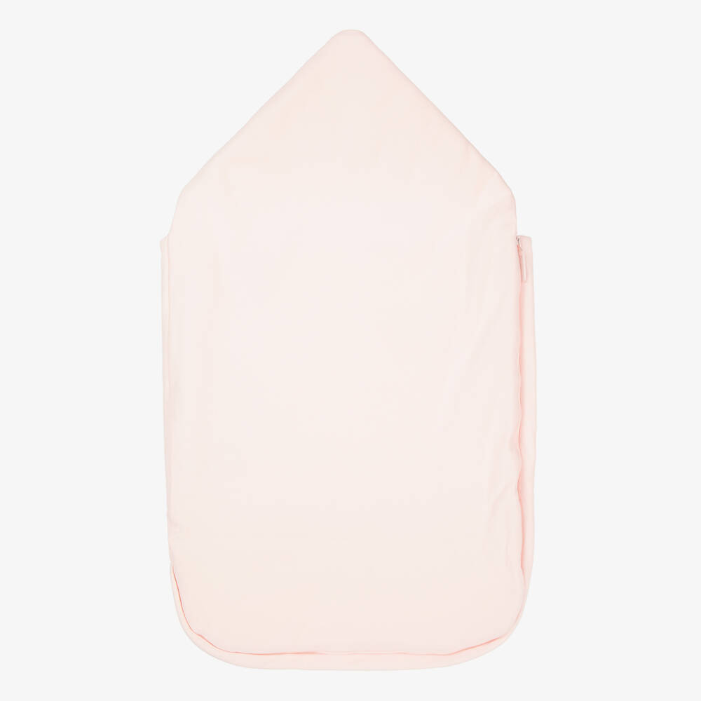 Monnalisa-Baby Girls Pink Cotton Floral Bow Nest (74cm) | Childrensalon Outlet