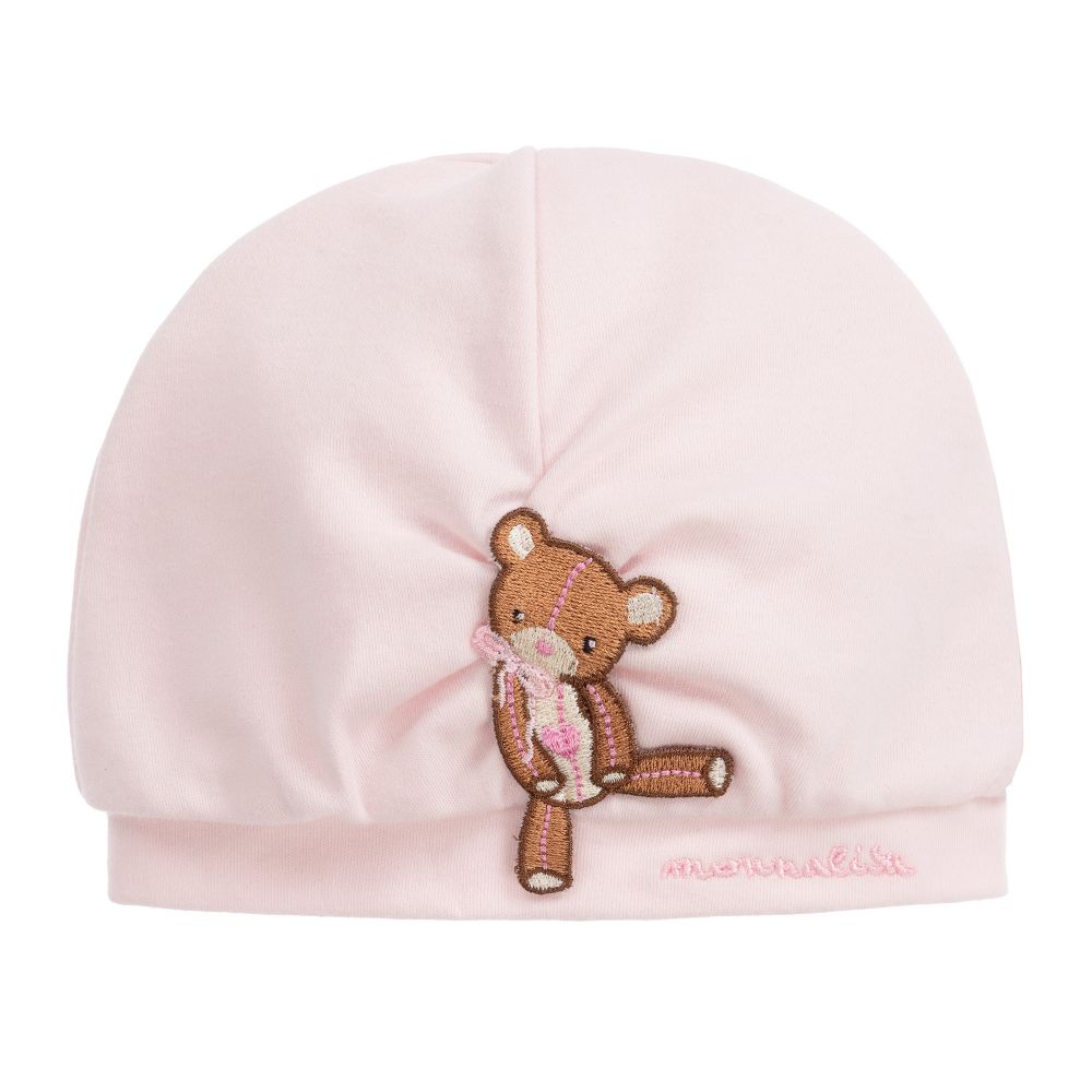 Monnalisa - Baby Girls Pink Cotton Hat  | Childrensalon