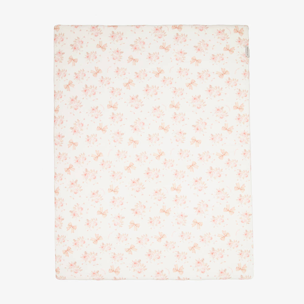 Monnalisa-Baby Girls Pink Cotton Puppy Blanket (90cm) | Childrensalon Outlet