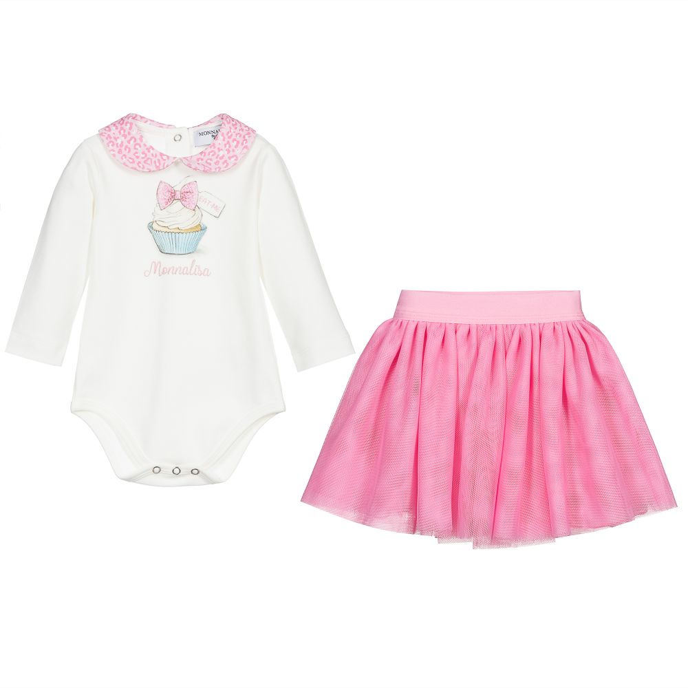 Monnalisa-Baby Girls Pink Skirt Set | Childrensalon Outlet