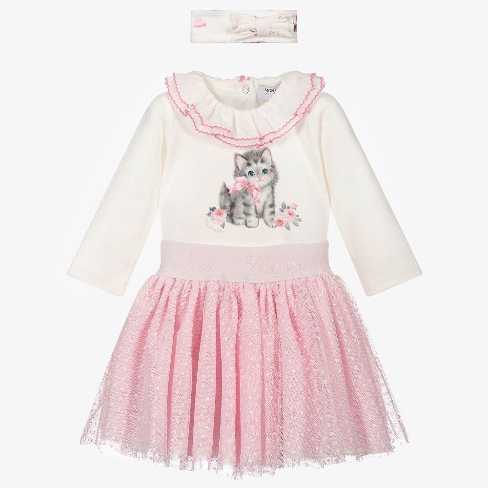 Monnalisa-Baby Girls Pink Skirt Set | Childrensalon Outlet