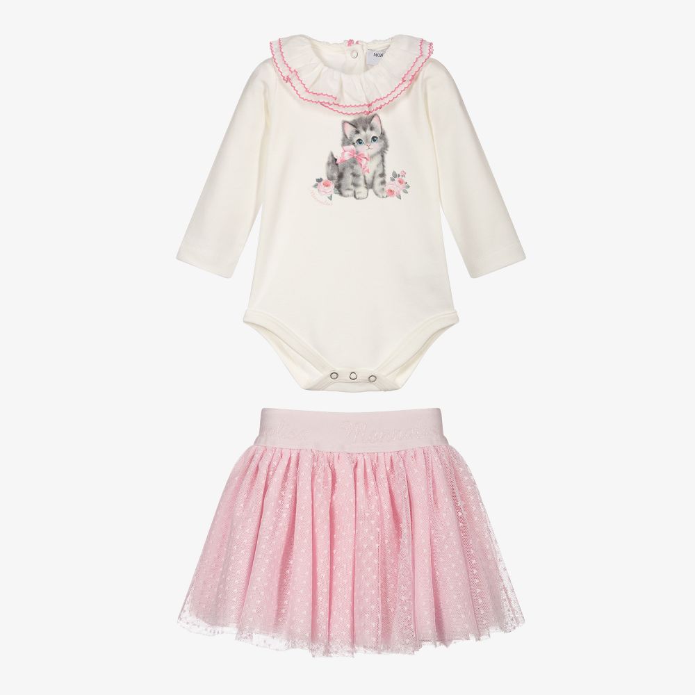Monnalisa Baby Girls Pink Skirt Set